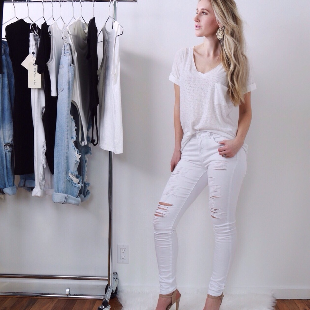 Reposh - White Ripped Skinnys